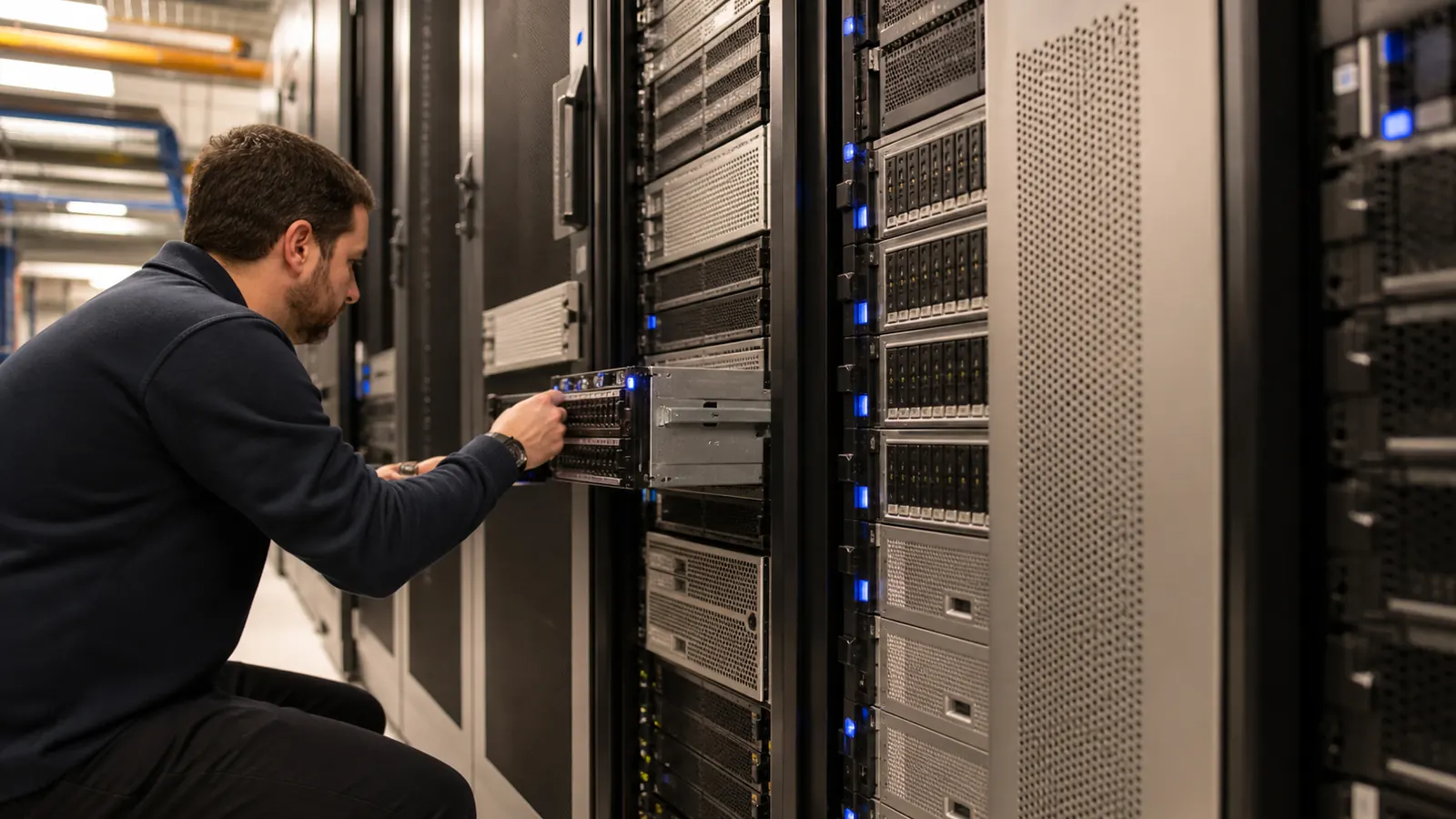 Veri merkezinde storage ve backup altyapısını kontrol eden uzman